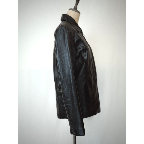 Fionte Italian Black Leather Mens Bomber Jacket XS #1-0164 Italy - Picture 5 of 13